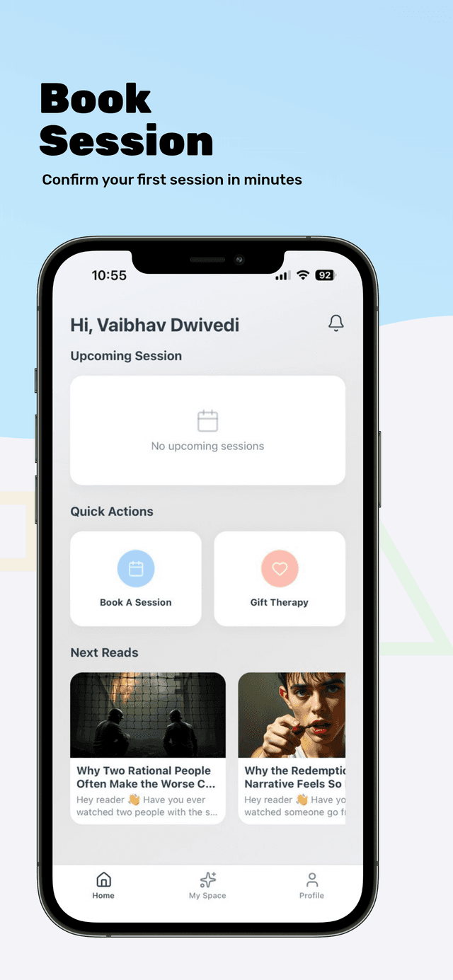 Book Session - Confirm your first session in minutes